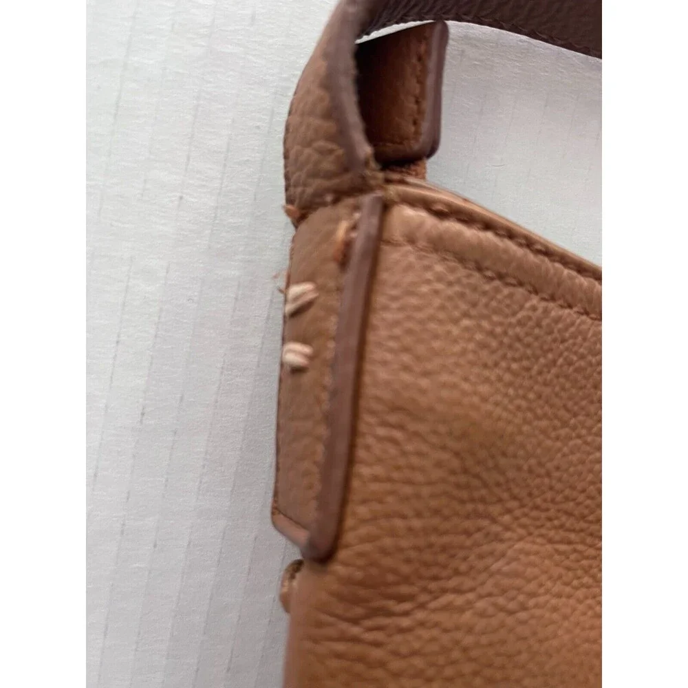 Lucky Brand Saddle Brown Leather Drawstring Bucket Bag Handbag
